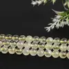 Cuentas sueltas de cristal natural, cuentas sueltas de cristal de limón natural, accesorios semiacabados para pulseras de cristal