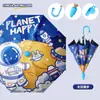 Guarda-chuva infantil para escola primária, proteção solar, proteção contra chuva, sombrinha, desenho animado fofo, guarda-chuva de uso duplo para dias ensolarados e chuvosos, logotipo e estampa personalizados