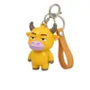 Llavero de Peluche Personalizable de Vaca Amarilla Linda Caricatura Creativo Animal DIY Llavero PVC Peluche Personalización