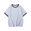 Camiseta de Manga Corta para Mujer, Estilo Coreano, Moderna, Estilo Harajuku Bf, Corte Holgado, Versátil, Bloques de Color, Top Sencillo, Casual y Versátil