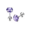 Venta caliente transfronteriza joyería de piercing esférico de acero inoxidable aretes de circón de cuatro garras aretes de piercing esféricos alta calidad