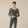 Novas roupas de outono masculinas calças compridas terno superfície AB camisa básica escovada par roupa íntima térmica sem costura feminina