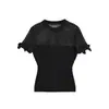 Nueva Camiseta de Punto Hueco de Manga Corta para Mujer Verano 2026, Cuello Redondo, Hombros Rectos, Corte Ajustado, Top Corto para Chicas Modernas