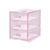 KM 6272 Caja de Joyería de Escritorio Tipo Cajón Caja de Almacenamiento Compartimento Triple Mini Almacenamiento de Encimera Caja de Acabado para Joyería y Labiales