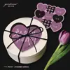 Día de San Valentín Chino Tarjeta Creativa Disco Morado Forma Especial Tarjeta de Felicitación Decorativa Atmósfera Romántica Flor de Confesión Tarjeta de Regalo