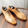 [Exclusivo Vip] Sapatos Formais de Couro Masculino para Negócios Couro Genuíno Sapatos Oxford de Couro Inteiriço Comércio Exterior Sapatos Masculinos Feitos à Mão