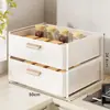 Estante de piso para horno de microondas de cocina, estante multifuncional de escritorio con cajones extraíbles en capas, estante de almacenamiento para encimera de horno