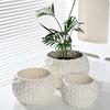 Vaso de Flores Simples Branco Estilo Europeu Grande Quadrado Texturizado Vaso Especial Hidropônico para Planta Verde Decoração de Interior Transfronteiriça