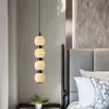 Lámpara Colgante Pequeña de Mármol Natural para Mesita de Noche de Dormitorio, Lámpara Colgante de Diseñador Simple y Lujosa para Entrada de Hotel, Accesorios de Iluminación Zhongshan Guangdong