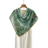 Lenço Feminino 2026 Primavera Novo Estilo Coreano Bloco de Cores Retrô Grafite 90 Lenço Grande Versátil Lenço de Pescoço Lenço de Seda Xale Algodão Linho