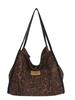 Bolso de Hombro de Lona Retro con Estampado de Leopardo para Otoño e Invierno, Bolso Tote de Gran Capacidad, Bolso de Moda para el Trabajo, Bolso para Estudiante Universitario