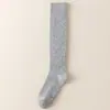 Calcetines de lana para pantorrilla de mujer, cálidos y engrosados con forro polar, calcetines largos de tubo alto, calcetines largos de invierno de doble punto, hasta la rodilla, antideslizantes