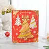 Bolsas de papel cartão branco de Natal em estoque Sacolas para embalagem de presentes de Natal com árvore de Natal e boneco de neve Bolsas tote de presente laminadas
