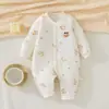 Macacão matelassê para bebê 40g para outono e inverno, roupa quente de algodão para meninos e meninas, macacão de inverno para recém-nascidos