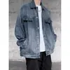 Chaqueta de mezclilla vintage para hombre y mujer, corte holgado para primavera y otoño, color lavado en bloques, estilo BF, chaqueta de mezclilla para parejas, moderna