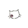 Stud de Labio de Aleación de Titanio F136 Stud de Oreja de Gato Kitty Orejera de Hueso de Oreja Incrustada de Circonita Dibujo Animado Lindo Cabeza de Joyería para Piercing de Titanio G23