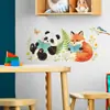 Fun-b314 Estilo Floresta Flores e Plantas Panda Raposa Lendo Quarto Infantil Estudo Casa Embelezamento Decoração Adesivos de Parede