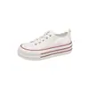 Zapatos de Lona con Suela Gruesa para Mujer 2025 Nuevos de Primavera y Otoño Versátiles Populares que Aumentan la Altura Casuales Zapatillas de Estudiante con Cordones Zapatos Blancos