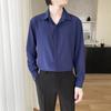 Camisas de Manga Larga para Niño Estilo Nuevo de Primavera 2022, Camisas de Color Puro para Hombre Modernas, Casuales y Versátiles, Camisas de Estilo Ligero y Maduro para Hombre