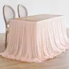 Falda de Mesa Transfronteriza Falda Tutú de Gasa Decoración de Boda Mesa de Postres para Fiesta Mantel Chifón con Perlas Falda de Mesa de Cumpleaños