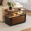 Mesa de Café Multifuncional Móvil Usada para Sala de Estar Wind Apartamento Pequeño en Casa Sofá con Ruedas Gabinete Lateral Mesa Lateral Mesa Pequeña