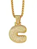 Amazon Transfronterizo Nuevo Collar con Colgante de 26 Letras Estilo Hip-Hop Moda Personalidad Cadena para Clavícula de Hombre Accesorio para Fiesta