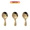 Venta al por mayor de fabricantes acero inoxidable mango corto cabeza redonda cuchara cuchara para helado cuchara redonda pequeña para niños cuchara para postre de helado cuchara de té transfronterizo