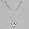 Collar de Corazón de Doble Capa de Lujo Ligero, Sudadera con Collar Dulce y Fresca para Mujer, Cadena de Suéter Simple y Versátil