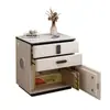 Nueva Mesa de Noche Inteligente Antirrobo para Dormitorio Sin Ensamblaje Hogar Mesa de Noche de Madera Maciza Gabinete de Almacenamiento Multifuncional Seguro