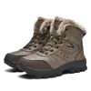 Nuevas Botas de Nieve de Invierno para Hombre, Zapatos de Senderismo Calientes de Terciopelo para Exteriores, Zapatos de Algodón de Talla Grande con Piel Integrada para Hombre