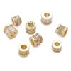 Venta Caliente Transfronteriza Cobre Relleno de Oro de 14K Incrustado con Circonita Doble Fila de Perlas Cilíndricas Espaciador Pulsera Material DIY Hecho a Mano Accesorios de Joyería