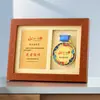 Medalha Feita Sob Medida Madeira Maciça Marca Autorizada Agente Franquia Placa de Madeira Suporte de Madeira Medalha de Bronze Folha de Ouro Honra Lembrança