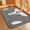 Direto do fabricante, tapete de banheiro simples de diatomita em desenho animado, tapete de pé absorvente antiderrapante para banheiro doméstico, capacho decorativo