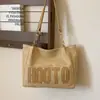 Bolso Grande Tejido Estilo Coreano para Mujer 2024 Nuevo de Moda Texturizado Gran Capacidad Bolso de Hombro de Paja Bolso Tote para Viajes Cotidianos de Moda