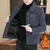 Nueva Chaqueta Casual de Solapa de Alta Gama para Primavera y Otoño, Chaqueta de Lana Gruesa de Terciopelo Versátil para Hombre