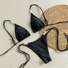 Novo Biquíni Sexy Duas Peças Roupa de Banho Férias na Praia Roupa de Banho Transfronteiriça Em Estoque 2026 Feminino Duas Peças Pérola
