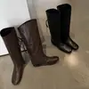 Botas de tornozelo pretas de cano alto estilo coreano para mulheres, salto médio, pele de carneiro, sem cadarço, botas de montaria planas com cadarço de inverno, botas longas emagrecedoras