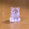 Paisagem em miniatura, cachecol fofo que brilha no escuro, estatueta de ursinho de pelúcia, decoração DIY, cápsula surpresa, enfeite de pendurar, estatueta de resina para mesa