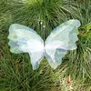 Flores de tule em forma de borboleta tridimensional simuladas para decoração de casamento, flores de rede de tule reais para decoração de casamento e feriado, adereços para fotografia de casamento de noiva