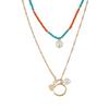 Collar de perlas de amor, gran oferta de Amazon, colgante redondo de cuentas de arroz de vidrio, cadena bohemia hecha a mano