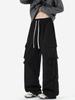 Pantalones Cargo Funcionales Gris Oscuro para Hombre, Estilo Primavera y Otoño, Pantalones Retro de Pierna Ancha Sueltos, Marca de Moda, Pantalones Casuales Americanos Atractivos