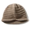 100% Cachemira Otoño e Invierno Unisex Color Puro Patrón Horizontal Cortavientos Cálido Tejido Casual Moda Gorro Rizado