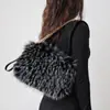 Bolsas Femininas de Comércio Exterior Transfronteiriço Europeu e Americano Bolsa de Mão Clutch Bolsa de Mão Clutch Retro da Amazon Bolsa de Mão Clutch de Pelo Fofo de Grande Capacidade