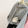 Sudadera con capucha de color liso compuesta de manga larga estilo americano, tiro real, nueva chaqueta fina holgada estilo coreano para primavera y otoño para mujer