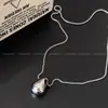 Collar Casual de Titanio Plateado con Forma de Gota de Agua para Mujer 2025 Nuevo Cadena Larga para Suéter de Alto Grado No Descolorante Accesorios Decorativos