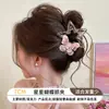 Pinza para el cabello de tamaño mediano de lunares blancos y negros estilo francés, diseñada para la parte trasera de la cabeza, un accesorio para el cabello nuevo y elegante con un aspecto sofisticado y con estilo