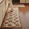 Alfombra de Cocina Estilo Dibujos Animados Absorbente de Agua y Resistente a la Suciedad Suave Alfombra de Piso de Barro Diatomeas Separación de Seco y Húmedo para el Hogar Felpudo Antideslizante para Cabello