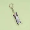 Gato Feliz Gato Banana Dibujo Animado Colgante Mochila Llavero Acrílico Soporte Emoji Gato Celebridad de Internet