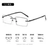 2026 Nuevo Armazón para Gafas de Miopía Sin Montura Ultraligero de Aleación de Titanio para Hombre Corte Polygonal con Borde Cortado Anti-luz Azul 0641-45
