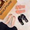 Pantuflas Transparentes Estilo Francés para Mujer, Zapatos Antideslizantes de Verano para Exteriores, Nuevas Sandalias de Cristal Versátiles de Moda 2025 para Mujer